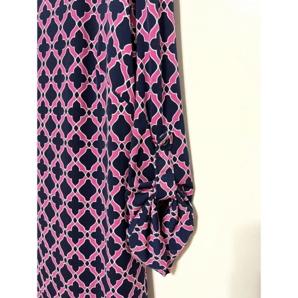 Laundry By Shelli Segal Womens Pink And Navy Dress Sz Medium - Picture 3 of 5